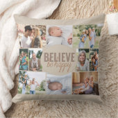 幸せ信じに10フォトコラージュニュートラルBeige クッション (ブランケット)