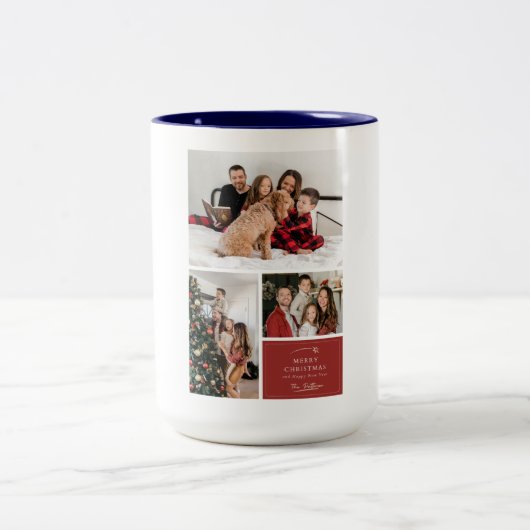 幸せ家族のマグカップでクリスマスを楽しむ ツートーンマグカップ
