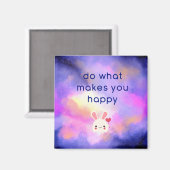 幸せ引用文とシュール雲とバニー マグネット (正面/裏面)