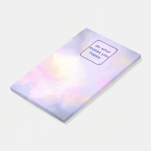 幸せ引用文と宇宙雲抽象デザイン ポストイット (アングル)