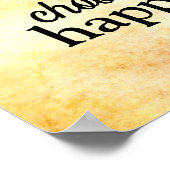 幸せ引用文選択ハッピーサニーイエロー ポスター (角)