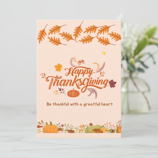 幸せ感謝していの日、感謝祭のお祝い 案内状 (スタンド正面)