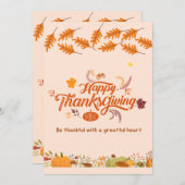 幸せ感謝していの日、感謝祭のお祝い 案内状 (正面/裏面)