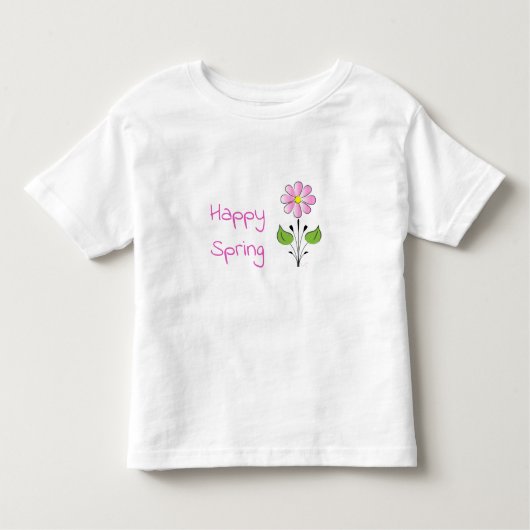 幸せ春ピンクかわいいピンクの花 トドラーTシャツ (正面)