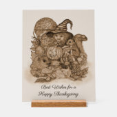 幸せ最高のな感謝祭を祈る アクリルサイン (正面)