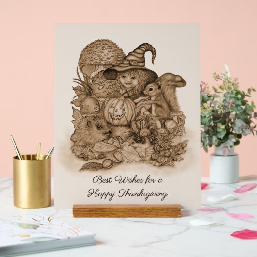 幸せ最高のな感謝祭を祈る アクリルサイン (ウェディング)