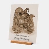 幸せ最高のな感謝祭を祈る アクリルサイン (傾斜)