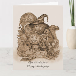 幸せ最高のな感謝祭を祈る サンキューカード