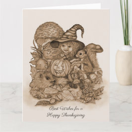 幸せ最高のな感謝祭を祈る サンキューカード