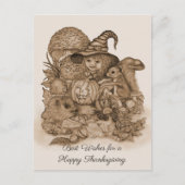 幸せ最高のな感謝祭を祈る シーズンポストカード (正面)