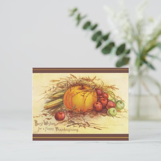 幸せ最高のな感謝祭を祈る シーズンポストカード (スタンド正面)