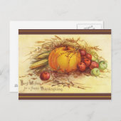 幸せ最高のな感謝祭を祈る シーズンポストカード (正面/裏面)