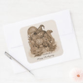 幸せ最高のな感謝祭を祈る スクエアシール (封筒)