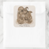 幸せ最高のな感謝祭を祈る スクエアシール (バッグ)