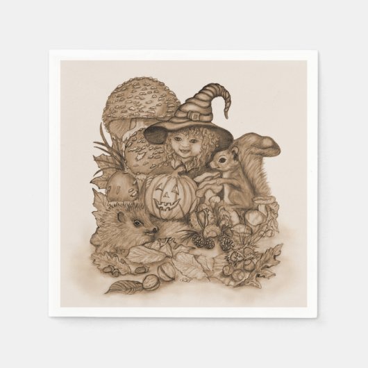 幸せ最高のな感謝祭を祈る スタンダードカクテルナプキン (正面)