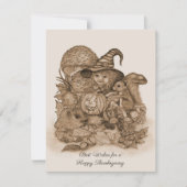 幸せ最高のな感謝祭を祈る 出欠カード (正面)
