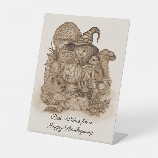 幸せ最高のな感謝祭を祈る 台座サイン (正面)