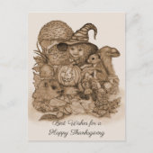 幸せ最高のな感謝祭を祈る 案内ポストカード (正面)