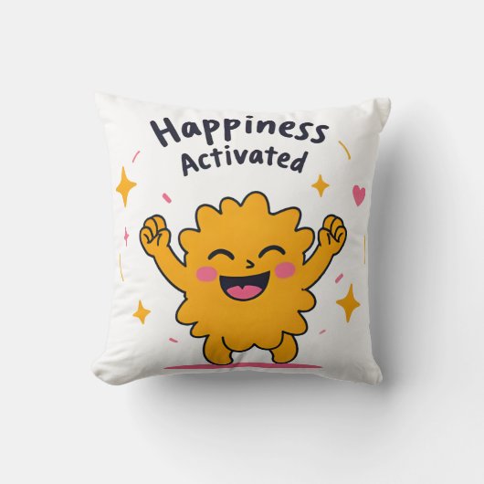 幸せ活性 – かわいいドゥードルジョイキャラクター クッション (正面)
