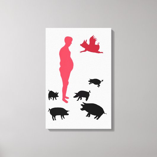 幸せ独身のな食事Be Vegeterian，農場 キャンバスプリント (正面)