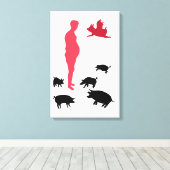 幸せ独身のな食事Be Vegeterian，農場 キャンバスプリント (インサイチュ (ウッドフロア))