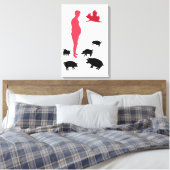 幸せ独身のな食事Be Vegeterian，農場 キャンバスプリント (インサイチュ (寝室))