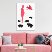 幸せ独身のな食事Be Vegeterian，農場 キャンバスプリント (インサイチュ (リビング))