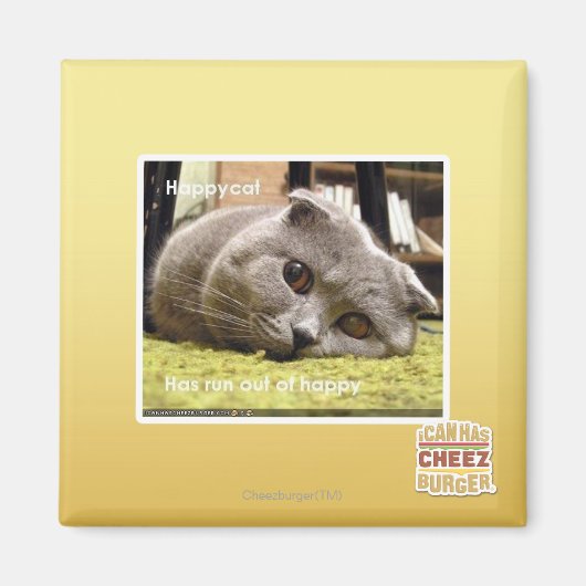 幸せ猫、幸せ マグネット (正面)