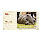 幸せ猫、幸せ ラベル (正面)