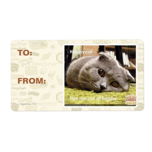 幸せ猫、幸せ ラベル (正面)