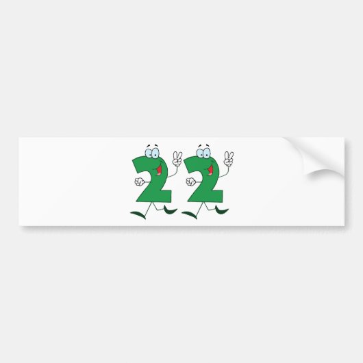 幸せ番号22 バンパーステッカー (正面)