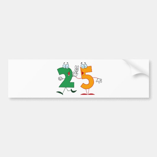 幸せ番号25 バンパーステッカー (正面)