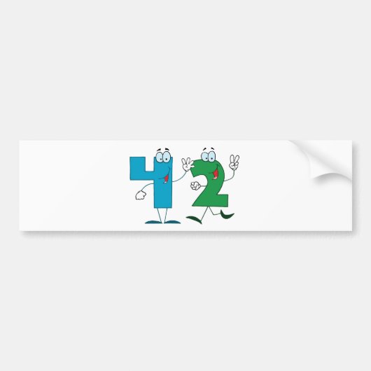 幸せ番号42 バンパーステッカー (正面)