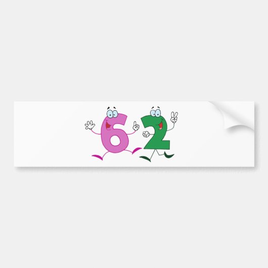 幸せ番号62 バンパーステッカー (正面)