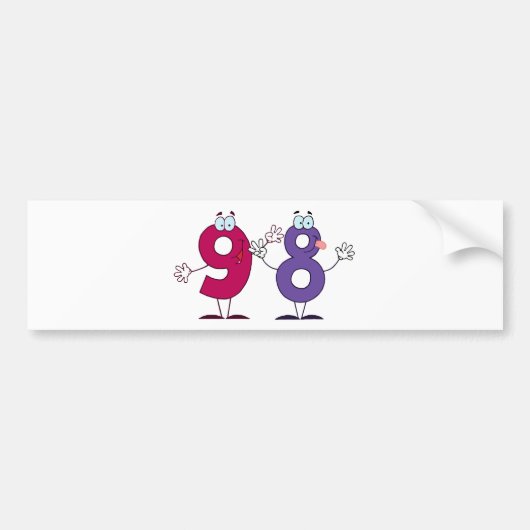 幸せ番号98 バンパーステッカー (正面)