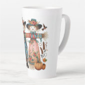 幸せ秋やかわいいカカシと紅葉 カフェラテマグ (右アングル)