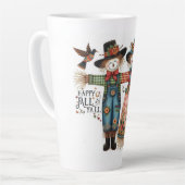 幸せ秋やかわいいカカシと紅葉 カフェラテマグ (左アングル)