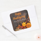 幸せ素朴な感謝祭の秋/秋農産物 スクエアシール (封筒)