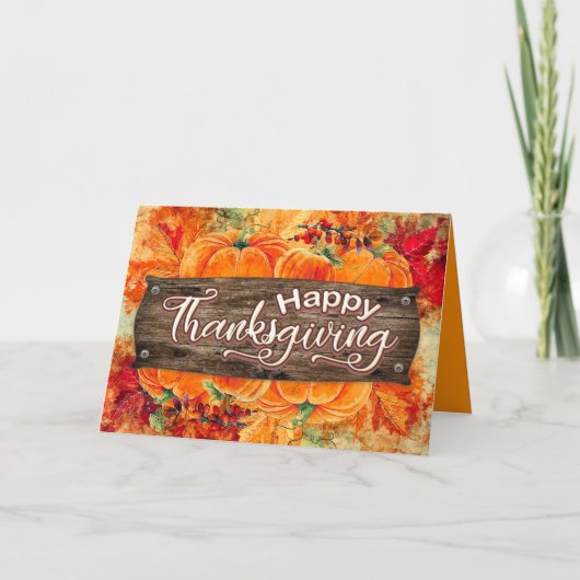 幸せ素朴な感謝祭 シーズンカード (正面)
