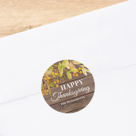 幸せ素朴な感謝祭 ラウンドシール