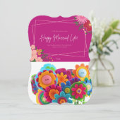 幸せ結婚したな人生のグリーディングカード"プリント カード (スタンド正面)