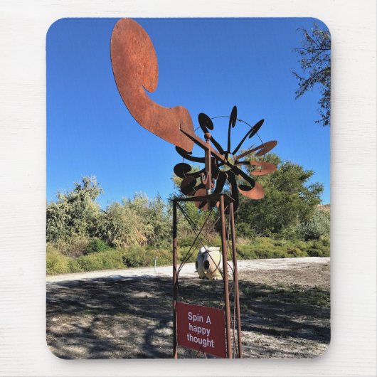 幸せ考えを示おもしろいす マウスパッド (正面)