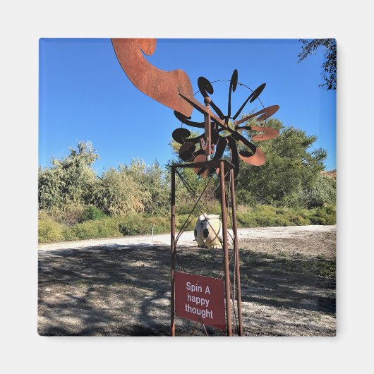 幸せ考えを示おもしろいす マグネット (正面)