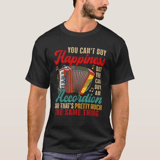 幸せ買がアコーディオ買ンInstr Tシャツ (正面)