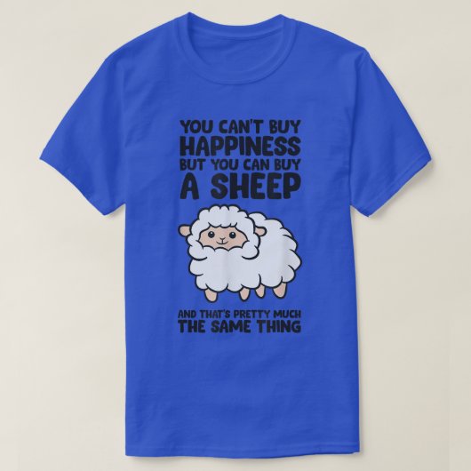 幸せ買には無いが買羊可 Tシャツ (デザイン正面)