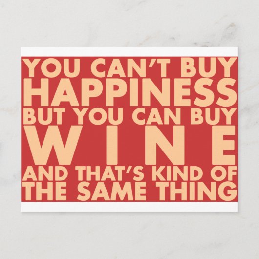 幸せ買には無いが酒は買可だ！ ポストカード (正面)