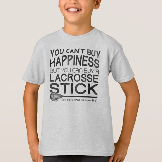 幸せ買にラクロスおもしろいTシャツ Tシャツ (正面)