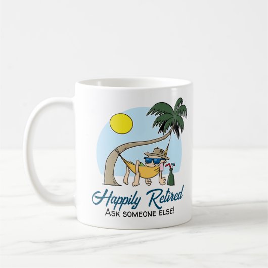 幸せ退職したに頼- Hammock Cartoon コーヒーマグカップ (左)