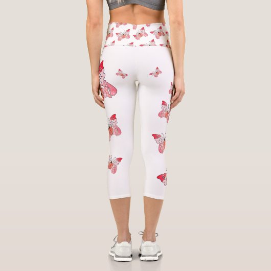 幸せ遠くにに高い腰のカプリスのレギンスに飛ぶ カプリレギンス (裏面)