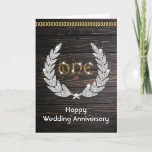 幸せ金ゴールド結婚1周年記念 カード